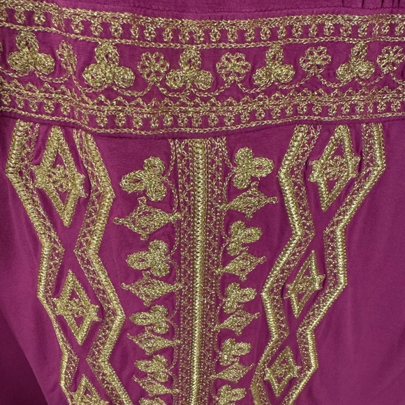 INC International Concepts Cotton Magenta dress with Gold Embroidery size 1x - Picture 5 of 6